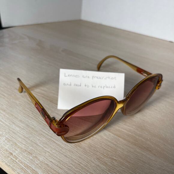 Christian Dior 2206 40 Eyeglasses Oversized Amber Optyl Made Germany FRAMES ONLY - Picture 1 of 10